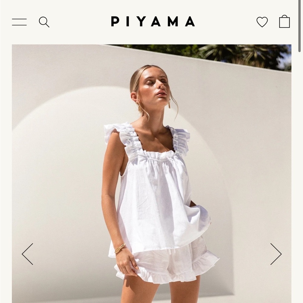 White bridal pajama set. Piyama brand. Super soft material! size large.